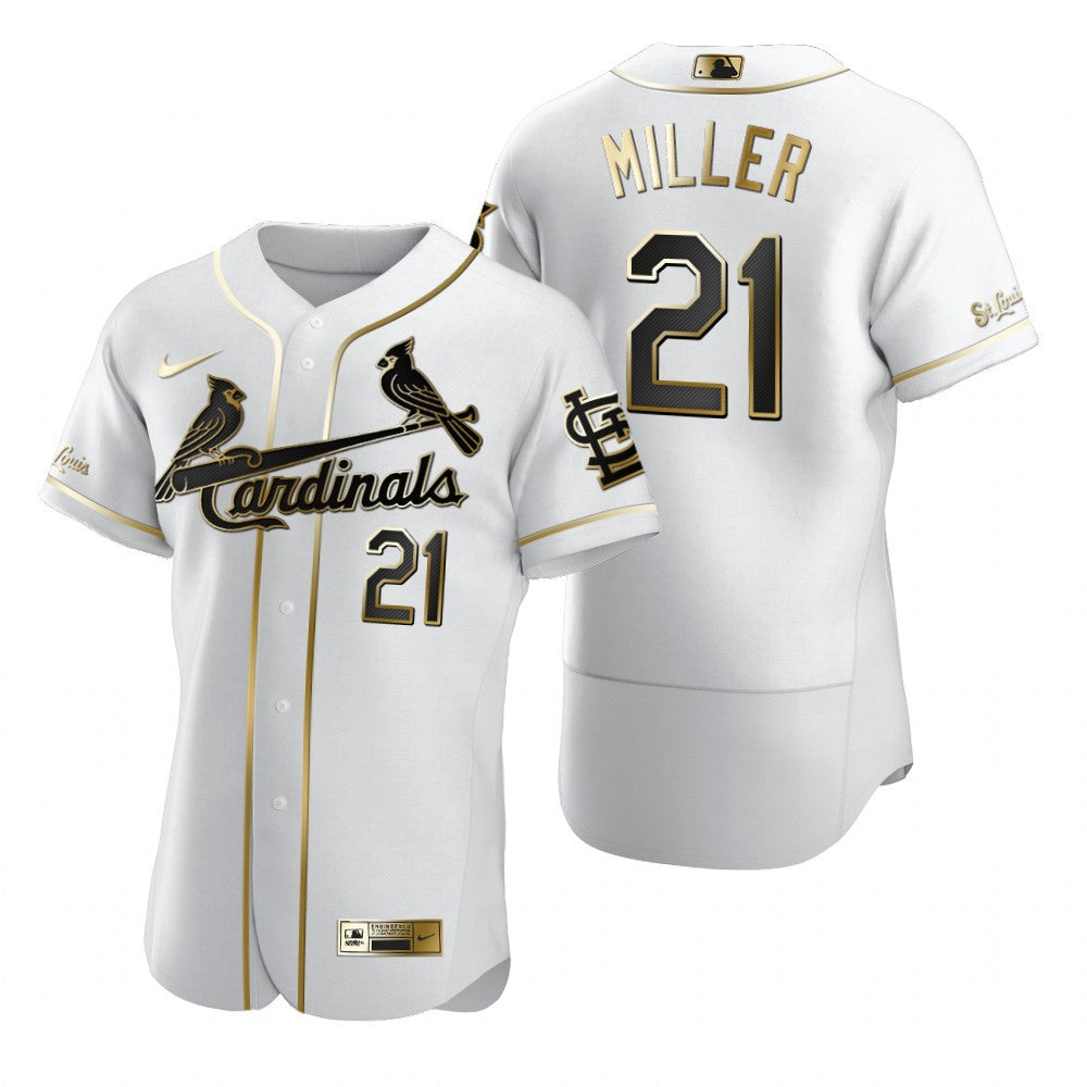 St Louis Cardinals 21 Andrew Miller Mlb Golden Brandedition White Jersey Gift For Cardinals Fans
