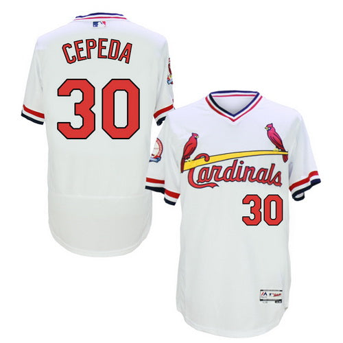 St Louis Cardinals 30 Orlando Cepeda Retired White Pullover 2016 Flexbase Majestic Baseball Jersey