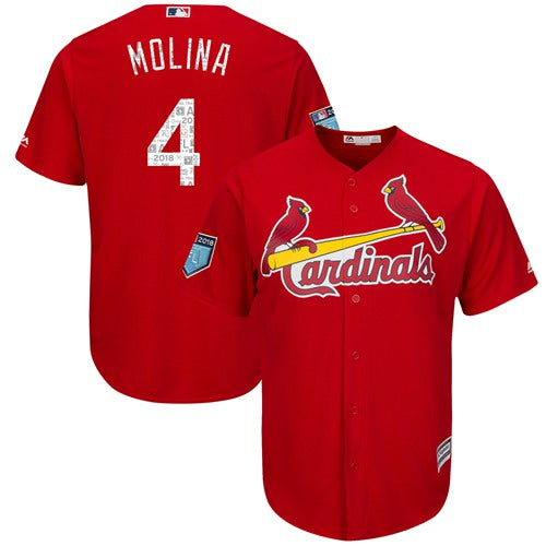 St Louis Cardinals 4 Yadier Molina Red 2018 Spring Training Cool Base Stitched Mlb Jersey