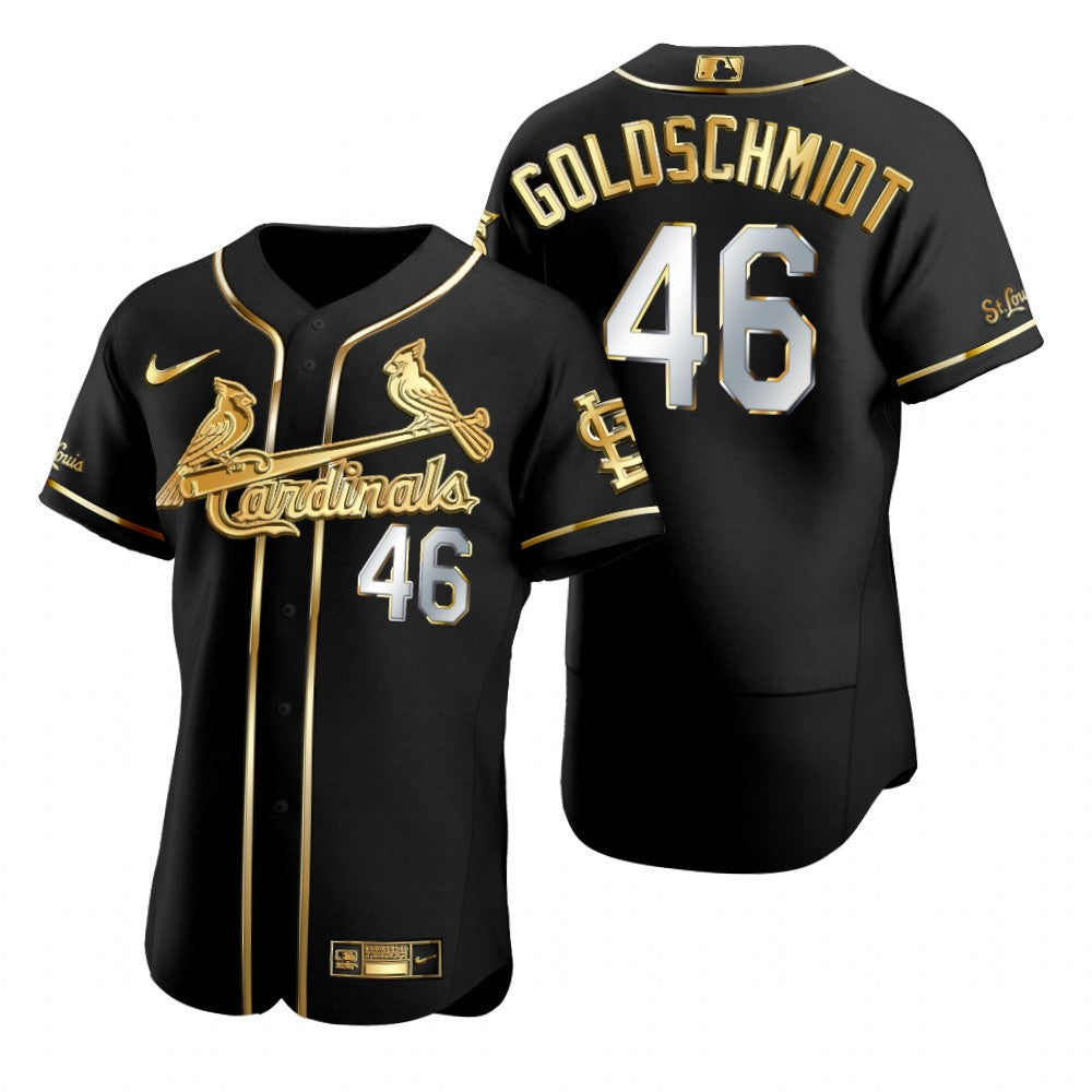 St Louis Cardinals 46 Paul Goldschmidt Mlb Golden Brandedition Black Jersey Gift For Cardinals Fans