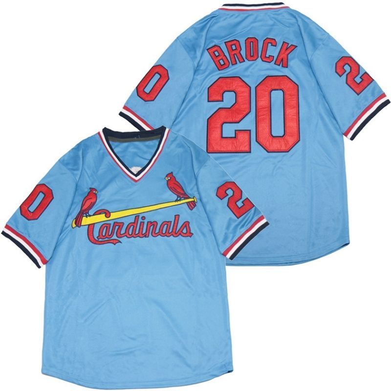 St Louis Cardinals Lou Brock 20 2020 Mlb Blue Jersey