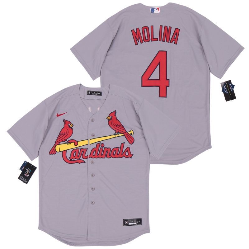 St Louis Cardinals Yadier Molina 4 2020 Mlb Light Grey Jersey