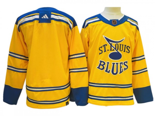 St. Louis Blues Blank Yellow 2022&23 Reverse Retro Jersey