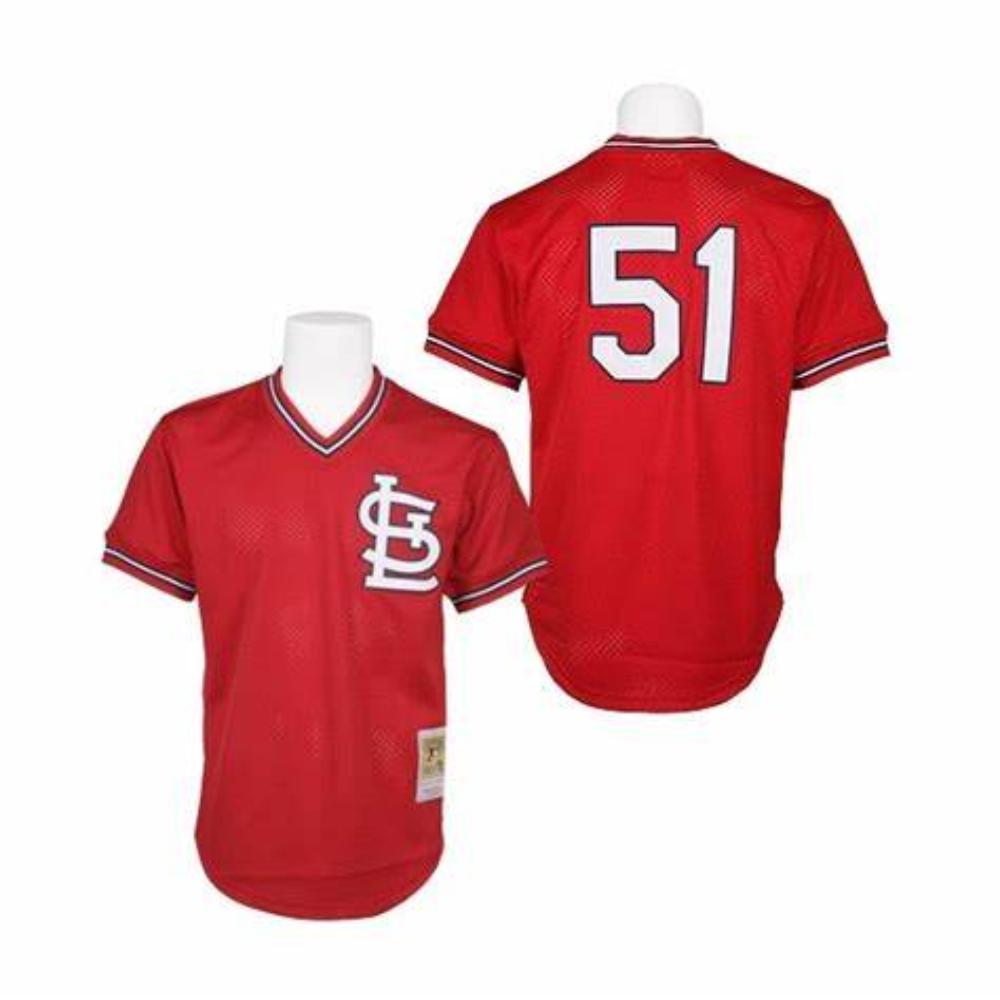 St. Louis Cardinals Willie McGee Red Throwback Mesh Pullover Jersey