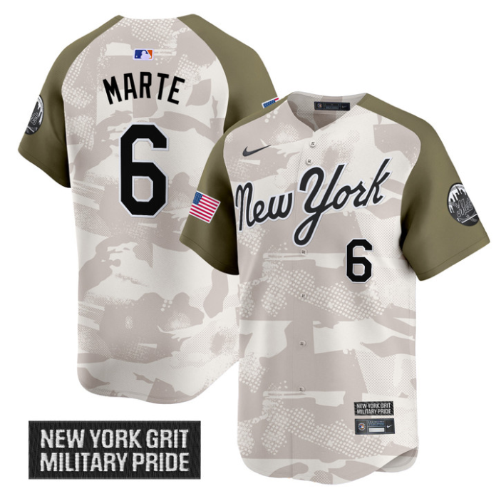 Starling Marte Jersey #6 New York Mets 2025 Armed Forces Day Vapor Stitched