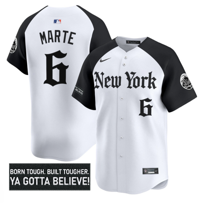 Starling Marte Jersey #6 New York Mets Gothic Borough Edition Stitched Alternate