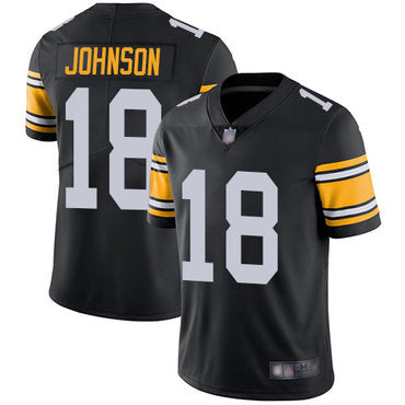 Steelers 18 Diontae Johnson Black Alternate Mens Stitched Football Vapor Untouchable Limited Jersey