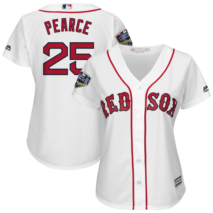 Steve Pearce Boston Red Sox Majestic Womens 2018 World Series Cool Base Player Jersey White