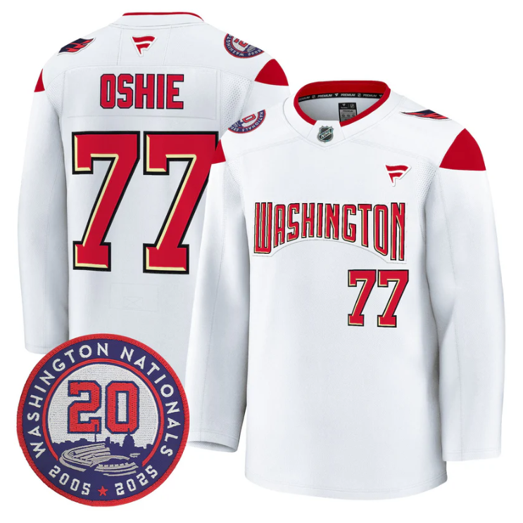 T.J. Oshie Jersey #77 Washington Capitals 20th Anniversary Seasons Stitched