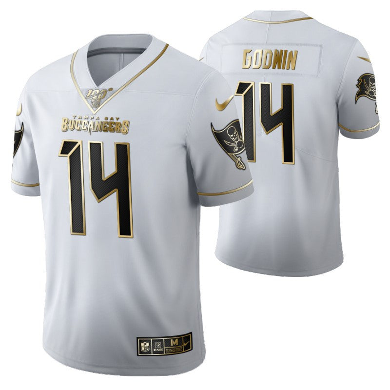 Tampa Bay Buccaneers Chris Godwin 14 2021 Nfl Golden Brandedition White Jersey Gift For Buccaneers Fans