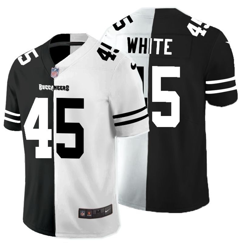 Tampa Bay Buccaneers Denvin White 45 Nfl 2020 Black And White Jersey