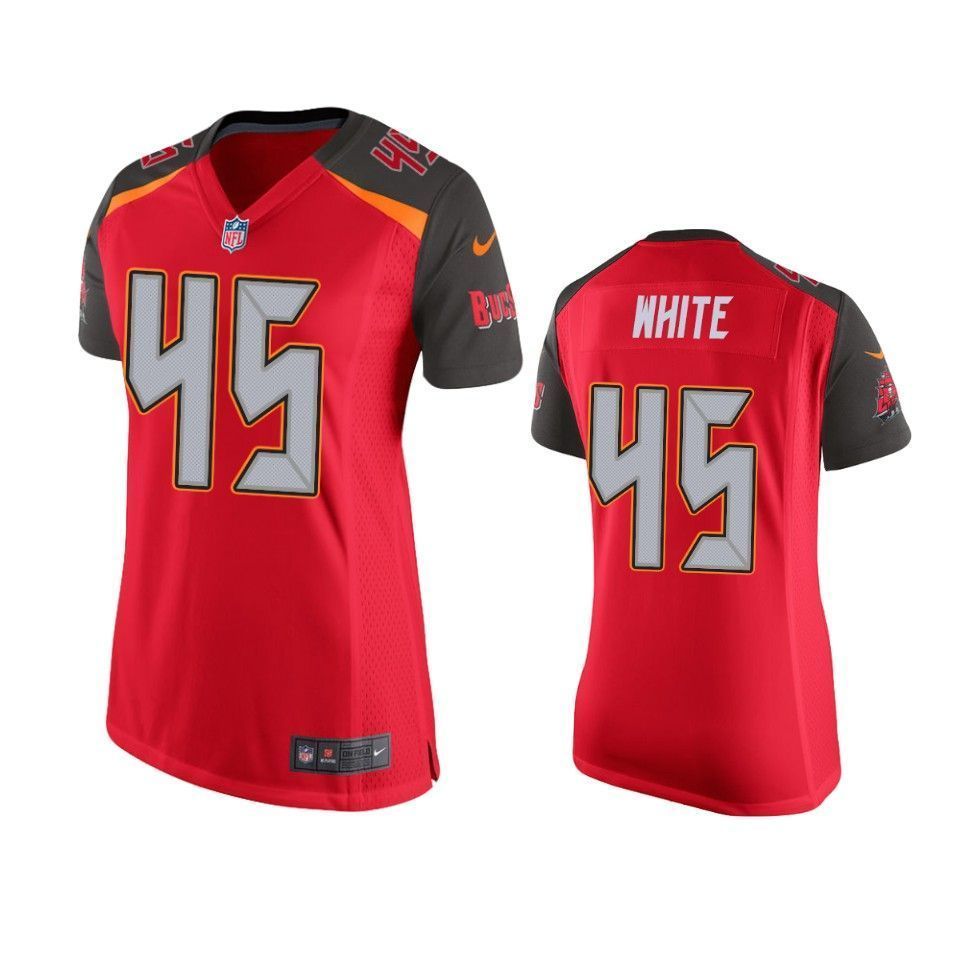 Tampa Bay Buccaneers Devin White 2019 Nfl Draft Red Game Womens Jersey