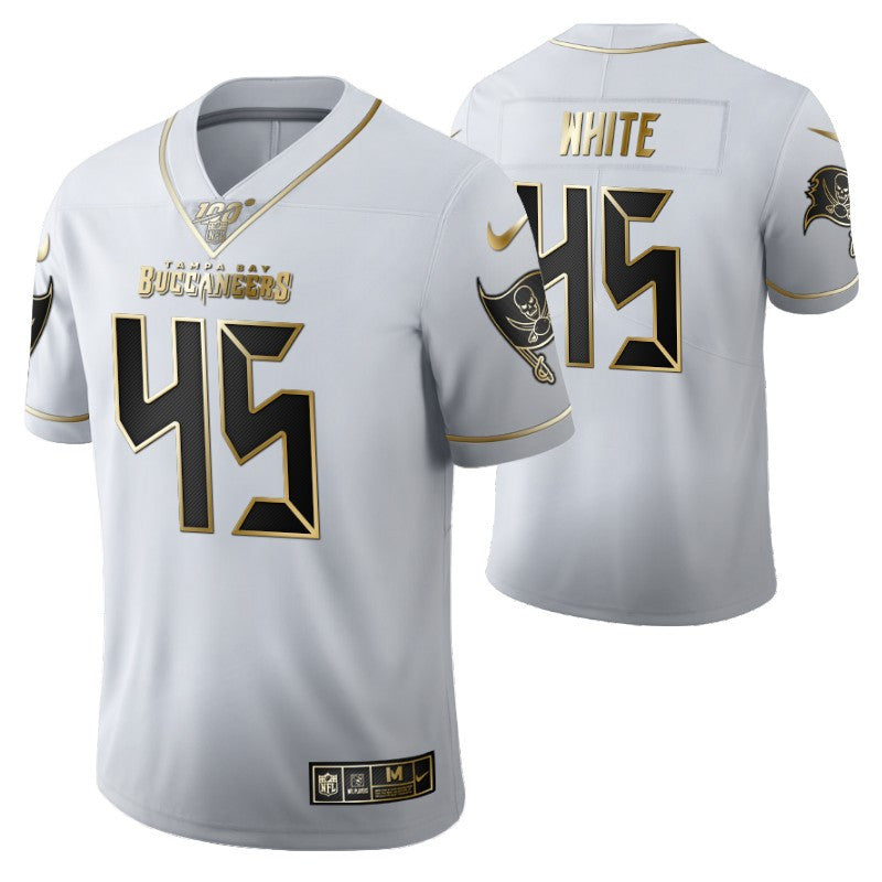 Tampa Bay Buccaneers Devin White 45 2021 Nfl Golden Brandedition White Jersey Gift For Buccaneers Fans