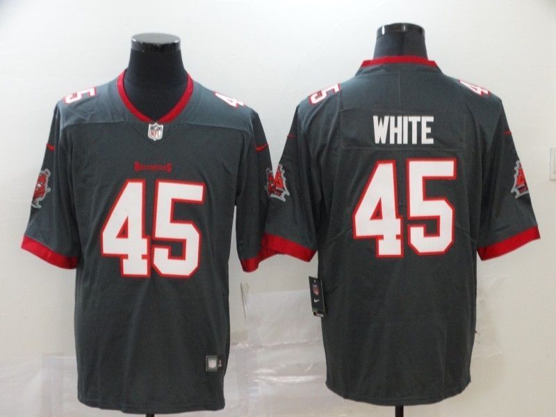 Tampa Bay Buccaneers Devin White 45 Nfl 2020 Grey Jersey