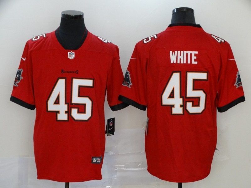 Tampa Bay Buccaneers Devin White 45 Nfl 2020 Red Orange Jersey