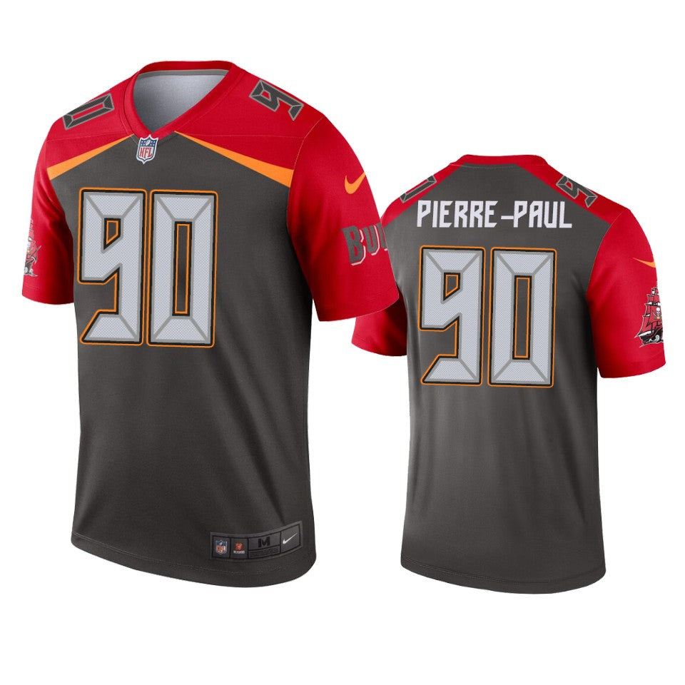 Tampa Bay Buccaneers Jason Pierre paul Pewter Inverted Legend Jersey