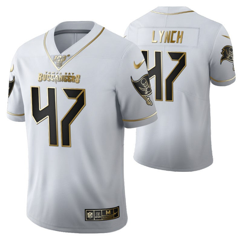 Tampa Bay Buccaneers John Lynch 47 2021 Nfl Golden Brandedition White Jersey Gift For Buccaneers Fans