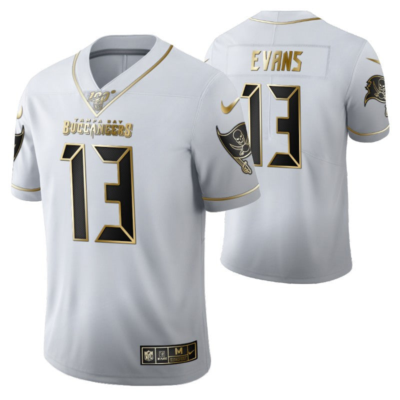 Tampa Bay Buccaneers Mike Evans 13 2021 Nfl Golden Brandedition White Jersey Gift For Buccaneers Fans