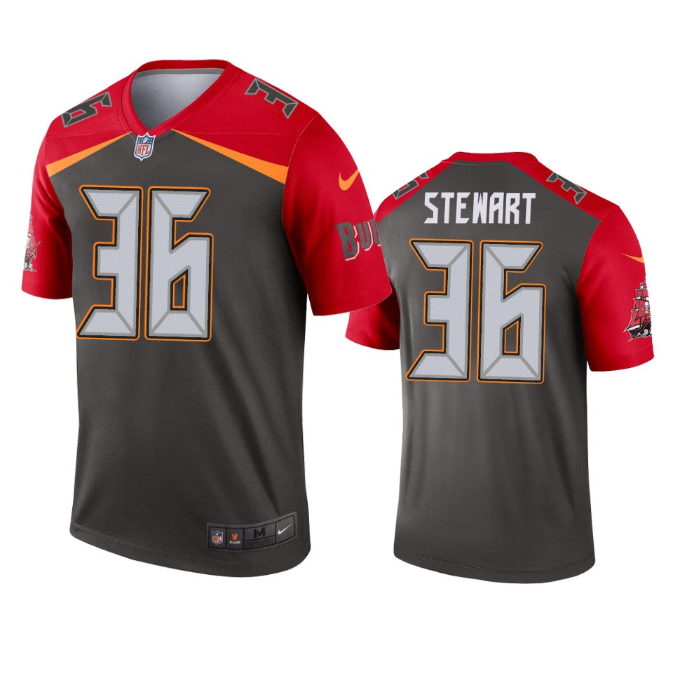 Tampa Bay Buccaneers Mj Stewart Pewter Inverted Legend Jersey