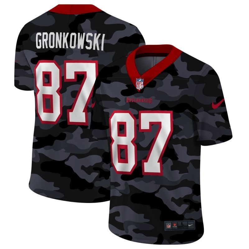 Tampa Bay Buccaneers Rob Gronkowski 87 Nfl 2020 Camo Black Jersey