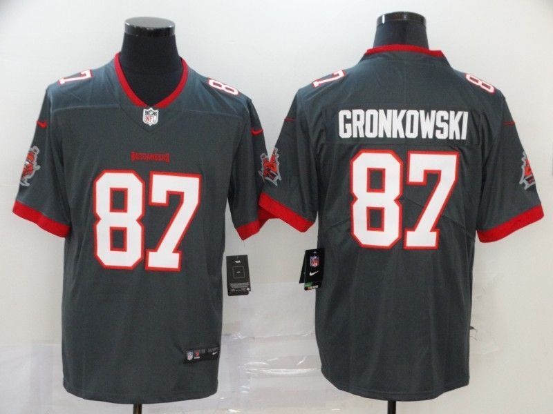 Tampa Bay Buccaneers Rob Gronkowski 87 Nfl 2020 Grey Jersey