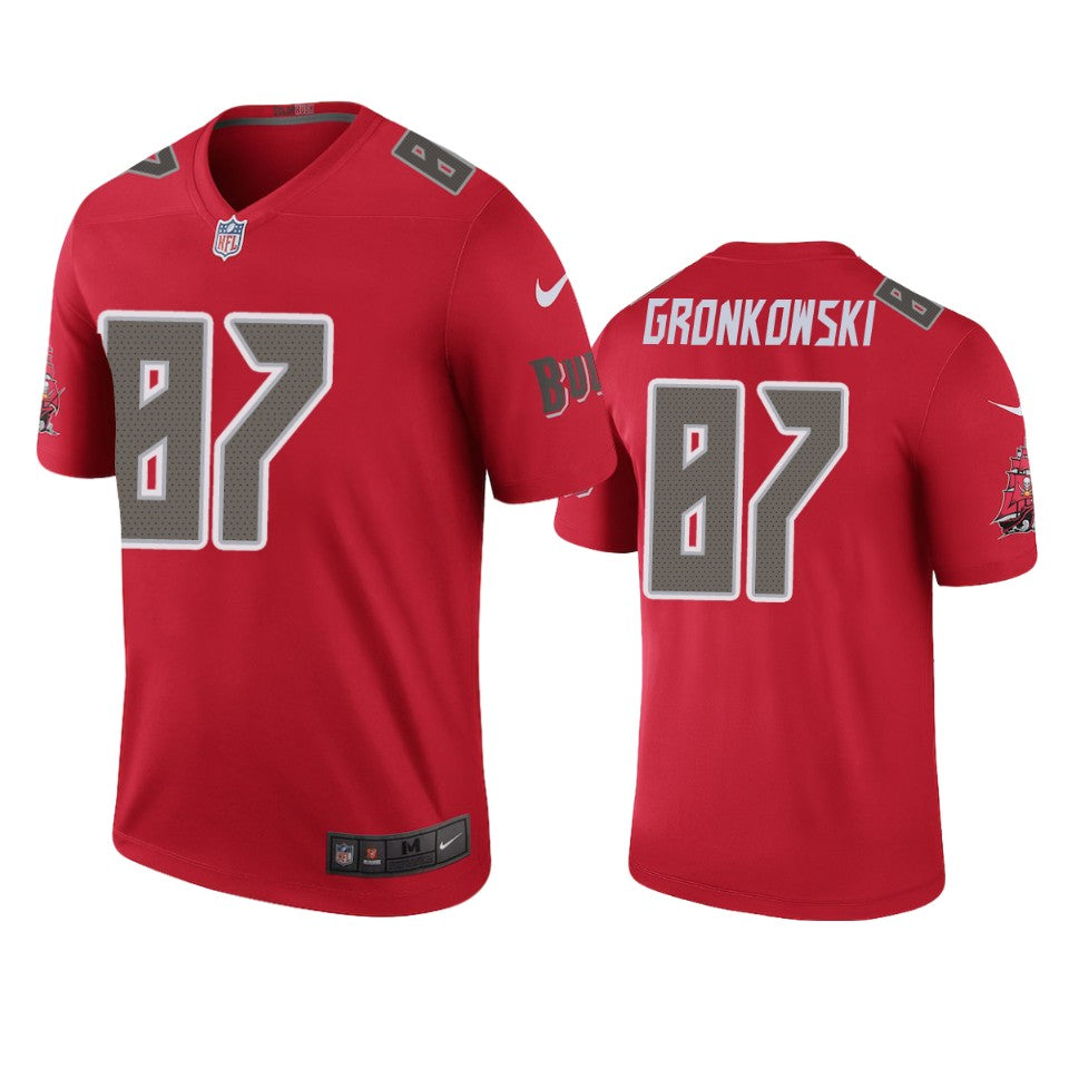 Tampa Bay Buccaneers Rob Gronkowski Red Color Rush Legend Jersey Mens