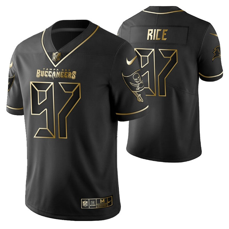 Tampa Bay Buccaneers Simeon Rice 97 2021 Nfl Golden Brandedition Black Jersey Gift For Buccaneers Fans