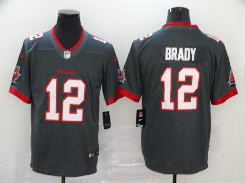 Tampa Bay Buccaneers Tom Brady 12 Nfl 2020 Grey Jersey