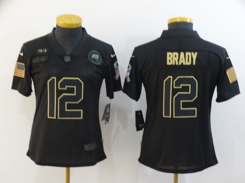 Tampa Bay Buccaneers Tom Brady 12 Nfl 2020 New Arrival Black Womens Jersey