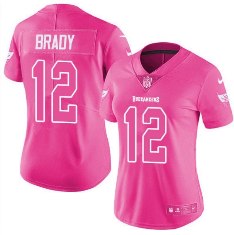 Tampa Bay Buccaneers Tom Brady 12 Nfl 2020 Pink Womens Jersey