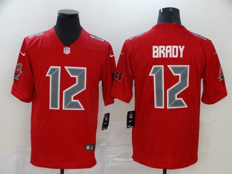Tampa Bay Buccaneers Tom Brady 12 Nfl 2020 Red Orange Jersey