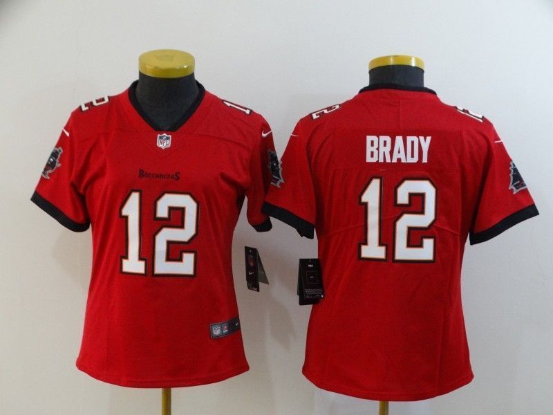 Tampa Bay Buccaneers Tom Brady 12 Nfl 2020 Red Orange Womens Jersey