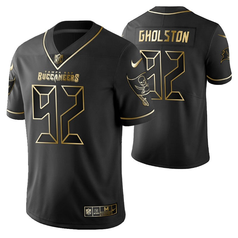 Tampa Bay Buccaneers William Gholston 92 2021 Nfl Golden Brandedition Black Jersey Gift For Buccaneers Fans