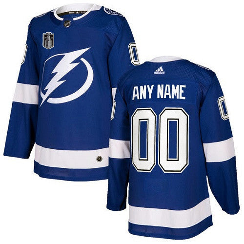 Tampa Bay Lightning Custom 2022 Blue Stanley Cup Final Patch Stitched Jersey