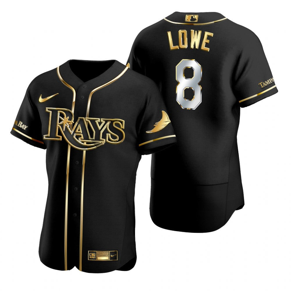 Tampa Bay Rays 8 On Lowe Mlb Golden Brandedition Black Jersey Gift For Rays Fans