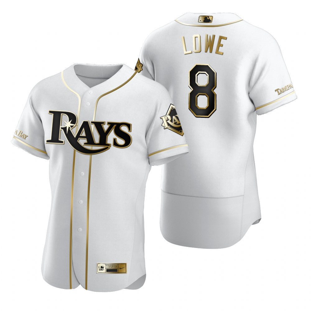 Tampa Bay Rays 8 On Lowe Mlb Golden Brandedition White Jersey Gift For Rays Fans