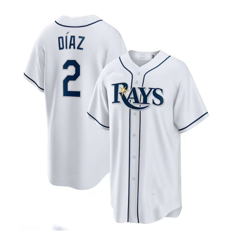 Tampa Bay Rays #2 Yandy Daz Home Replica Player Jersey White Baseball Jerseys