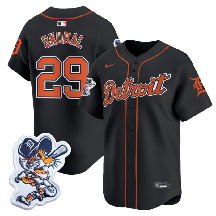 Tarik Skubal Jersey #29 Detroit Tigers Paws Patch Vapor Premier Limited Stitched