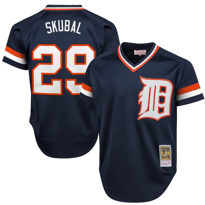 Tarik Skubal Jersey #29 Detroit Tigers Throwback Cooperstown Stitched Navy