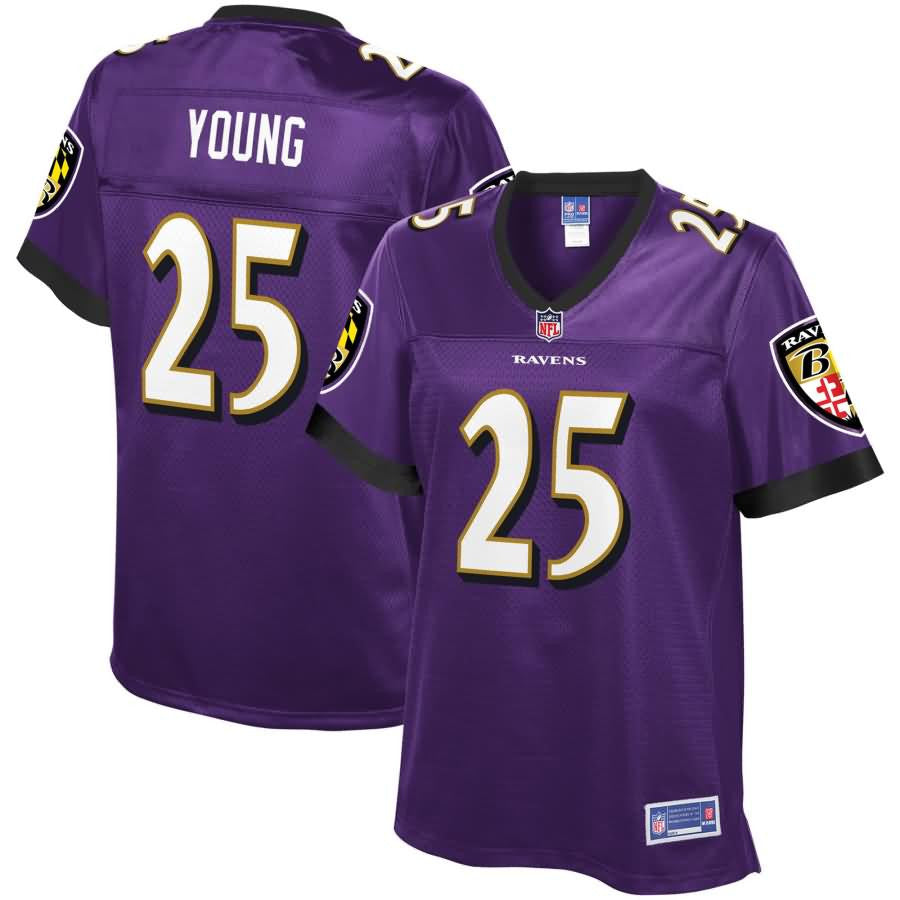 Tavon Young Baltimore Ravens Nfl Pro Line Womens Team Color Player Jersey Purple