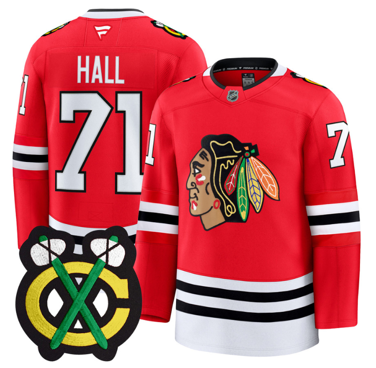 Taylor Hall Jersey #71 Chicago Blackhawks Premium All Stitched Red