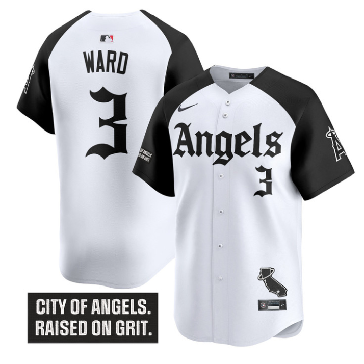 Taylor Ward Jersey #3 Los Angeles Angels Gothic Halo Edition Stitched
