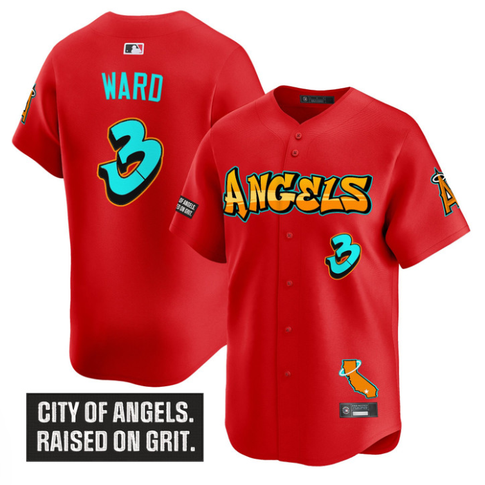 Taylor Ward Jersey #3 Los Angeles Angels Graffiti Halo Drop Edition Red