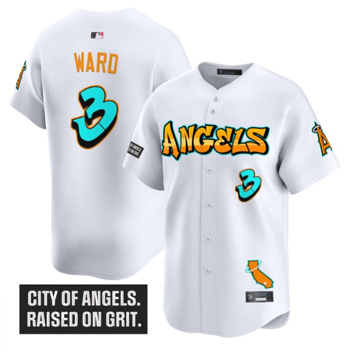 Taylor Ward Jersey #3 Los Angeles Angels Graffiti Halo Drop Edition White