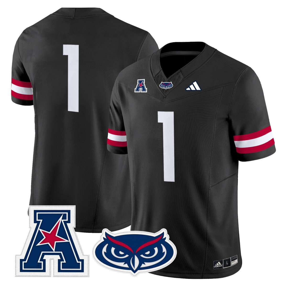 Team Jersey #1 Florida Atlantic Owls 2025 All Stitched Black