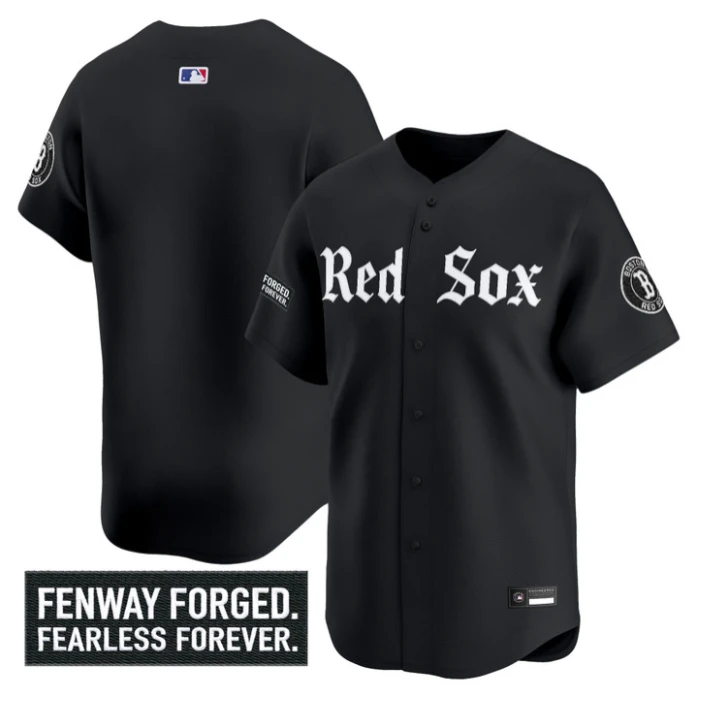 Team Jersey Blank Boston Red Sox Gothic Edition Premier Stitched