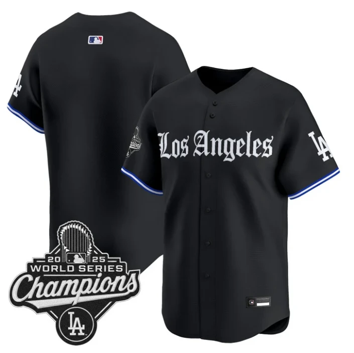 Team Jersey Blank Los Angeles Dodgers Gothic Edition Premier Stitched