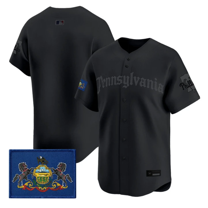 Team Jersey Blank Phillies Pennsylvania Gothic Edition Stitched