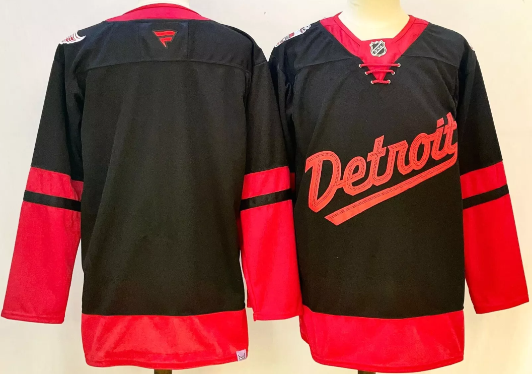 Team Jersey No Name Detroit Red Wings 2025 Stadium Series Stitched Black