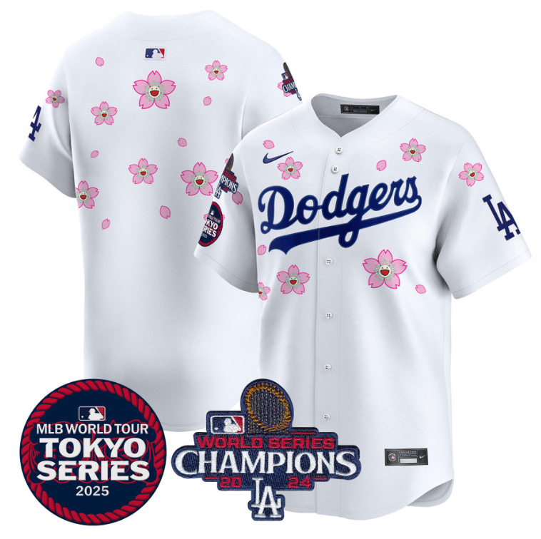 Team Jersey No Name Dodgers Tokyo Series 2025 World Series Champions Patch White